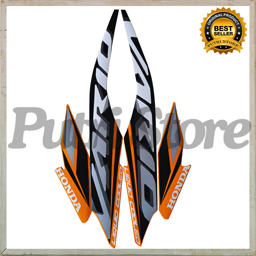 Stiker Striping Honda Vario 125 2021 Gold Hitam List Stiker Honda Vario 125 2021