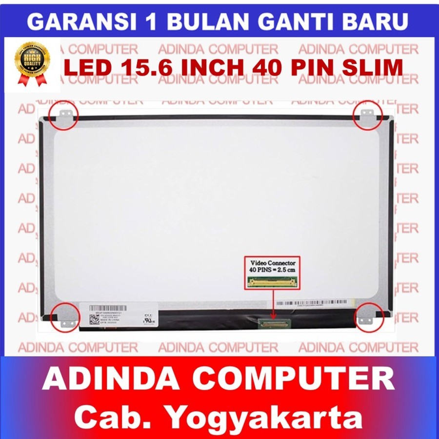 LCD LED Asus 15 Inch 15.6 Inch 40 pin Slim AB