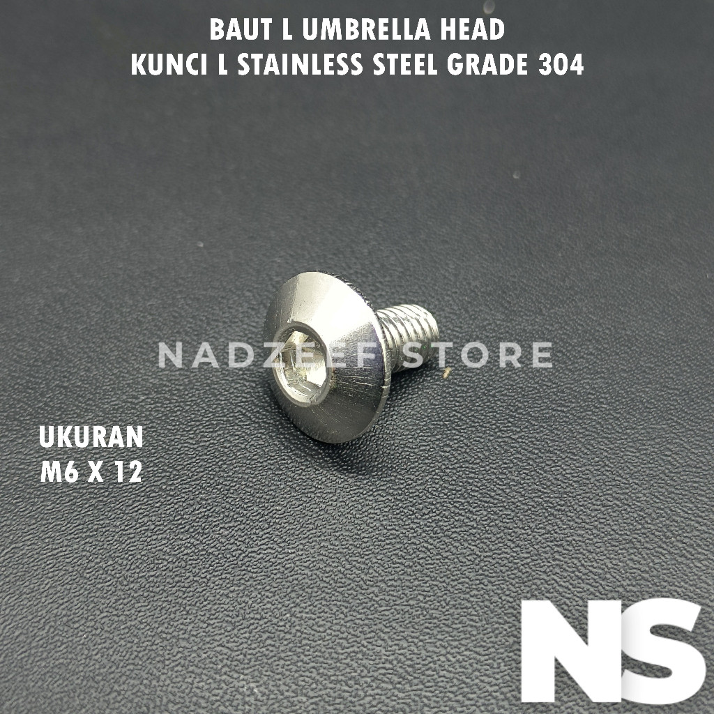 Baut L Umbrella Head M6 X 12 M6X12 Kunci L Stainless Steel 304
