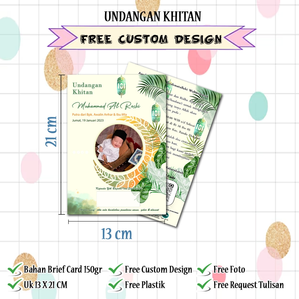 COD Termurah Undangan Sunat - Sunatan Undangan Khitan - Khitanan Kertas Undangan Card Invitation Bri