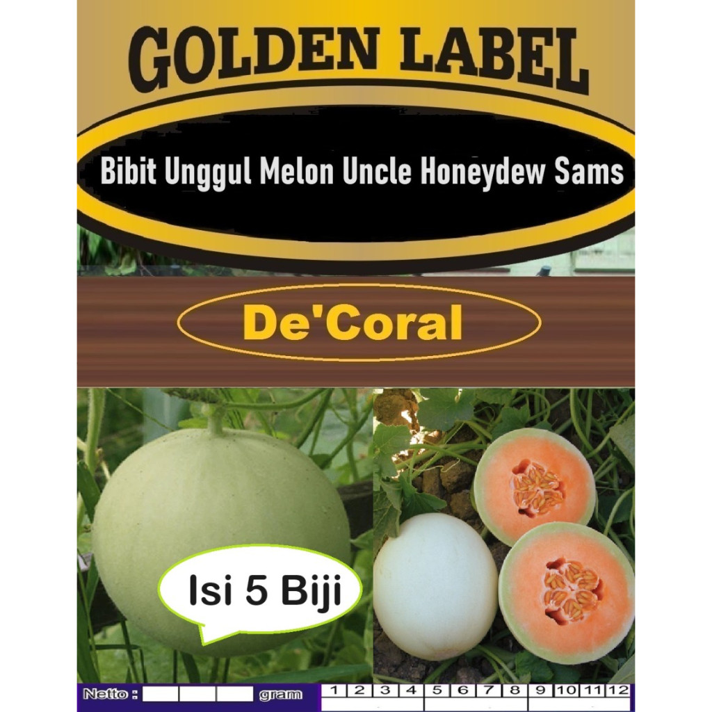 Bibit Unggul Melon Uncle Honeydew Sams | Biji Benih Melon Uncle Honeydew Sams