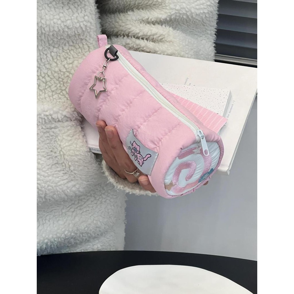 

Girl Cute Cotton Stationery Box Buggy Bag/Fish Board Embroidery Pencil Case/Round bag