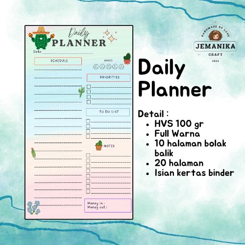 

Buku Planner Refill Kertas Binder Daily Planner Rencana Harian Motif Premium 6 ring a6
