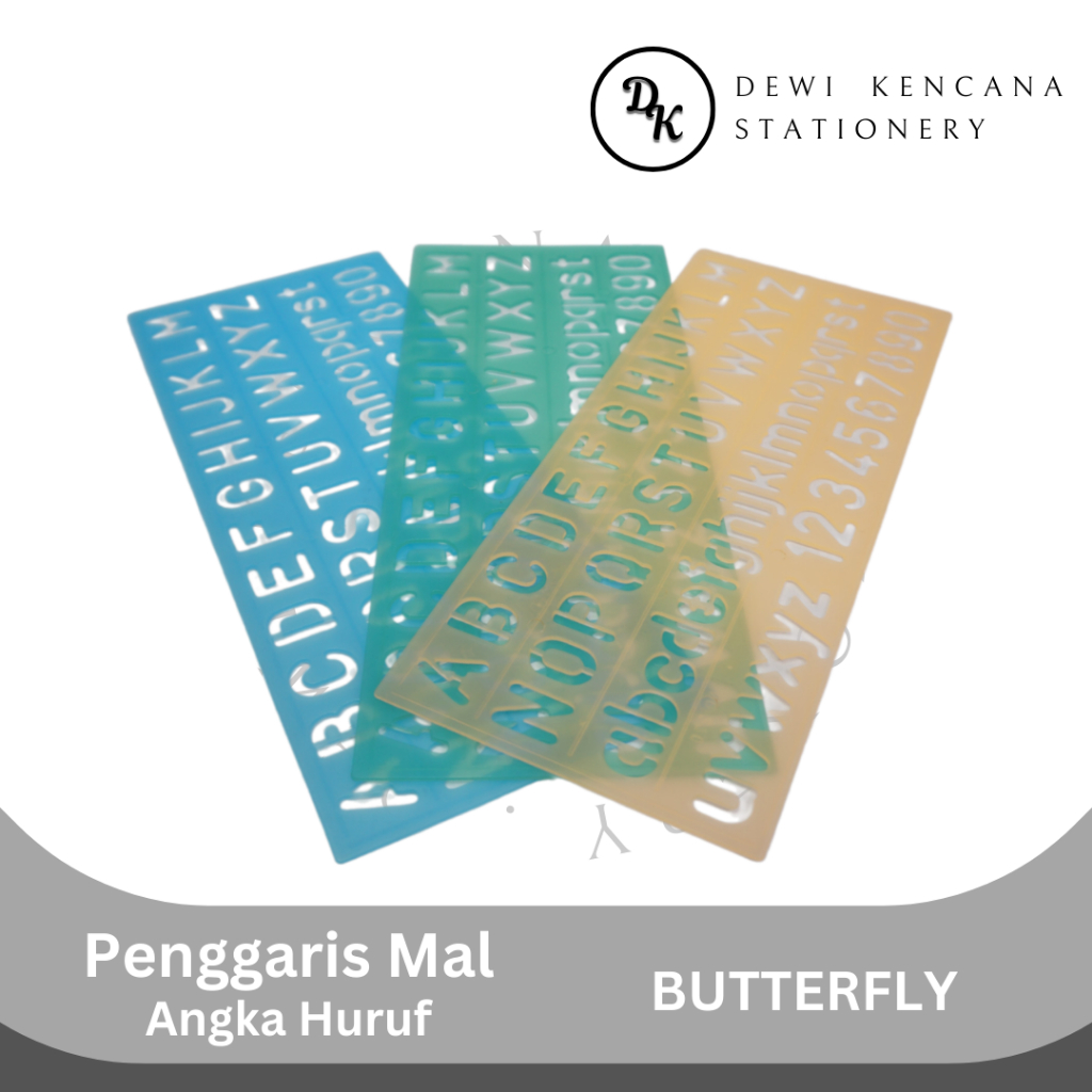 

Penggaris Mal Angka Huruf Butterfly
