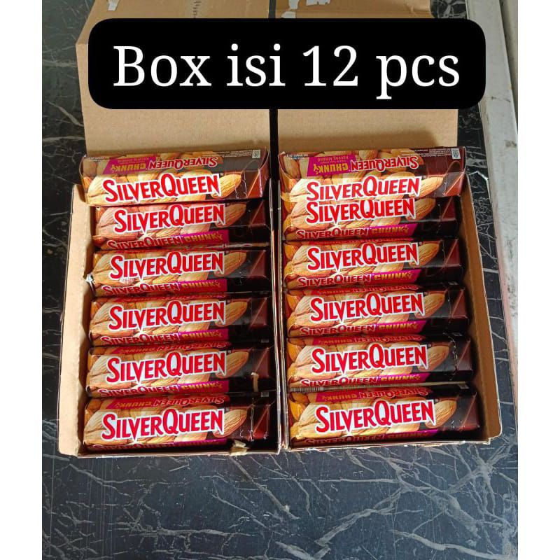 

Silverqueen Chunky Bar 26gr Almond Box Isi 12 pcs