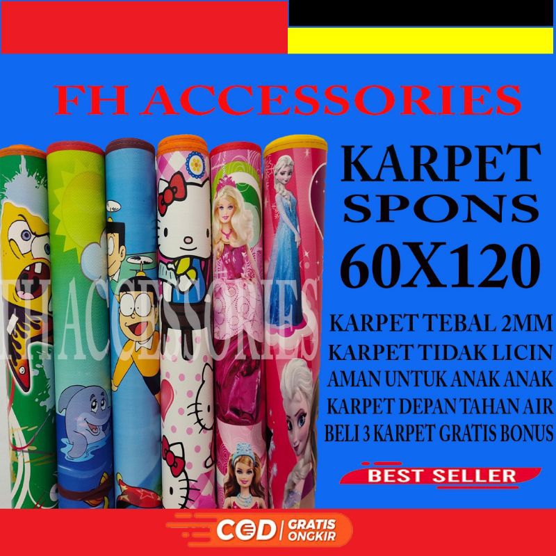 KARPET/TIKAR SPONS PLASTIK MOTIF KARAKTER/TIKAR LANTAI/ TIKAR ANAK/ ALAS TIDUR/ ALAS BERMAIN/ ALAS P