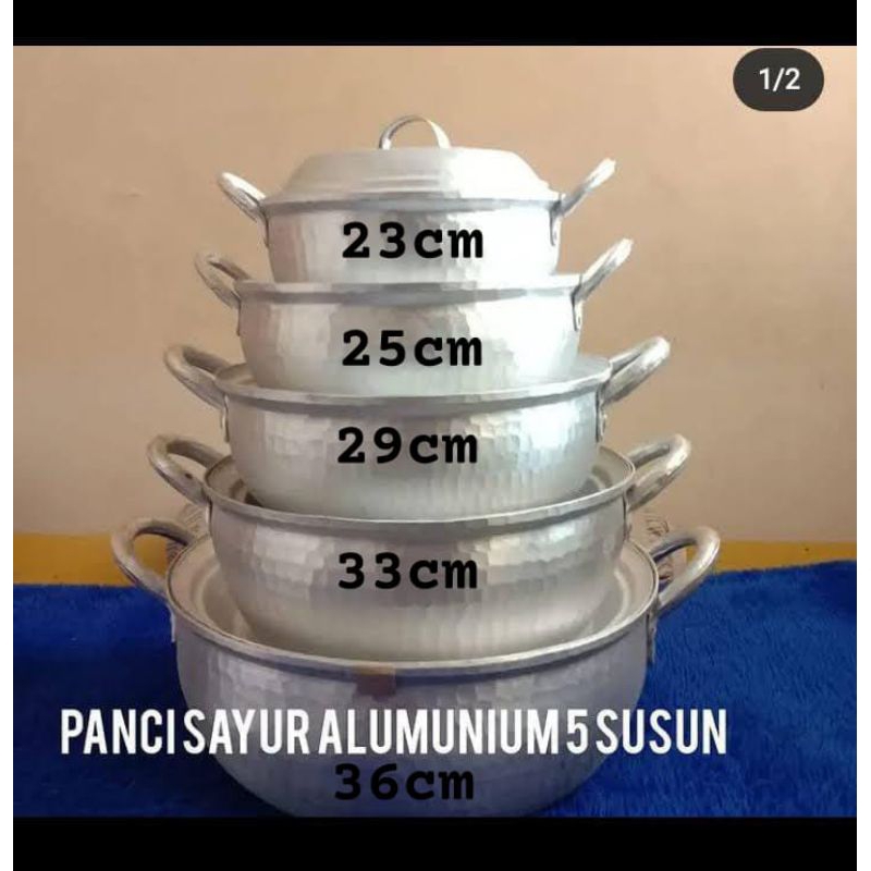 PAKET BUNDLING SATU SET PANCI ALUMUNIUM ASLI GARUT 5pcs LEBIH HEMAT