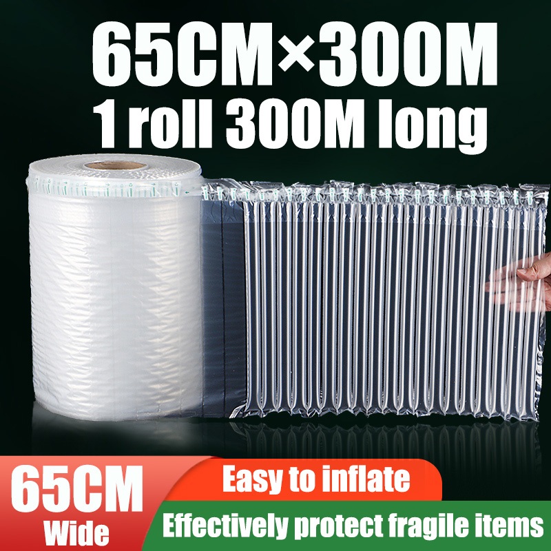 

300M×65cm Air Bubble Wrap Anti Pecah Inflatable Bag Plastik Air Bag Roll Cushion Packing Bubble Wrap Extra Bubble Packing Air Bag Cushion Packing Inflatable Bubble Wrap Inflatable Roll