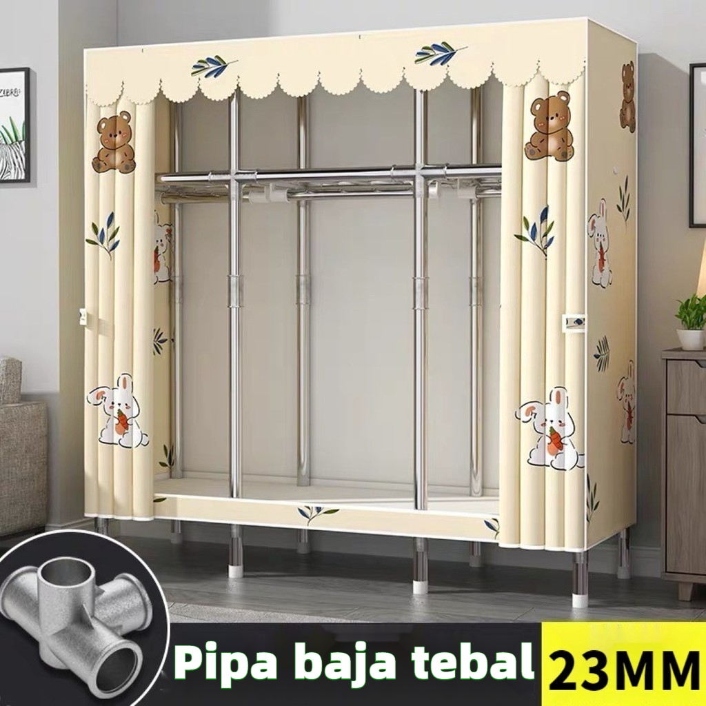 Lemari Pakaian Portabel Kapasitas tinggi/ lemari baju lemari kain Kanvas Baju Gantung Rak Organizer