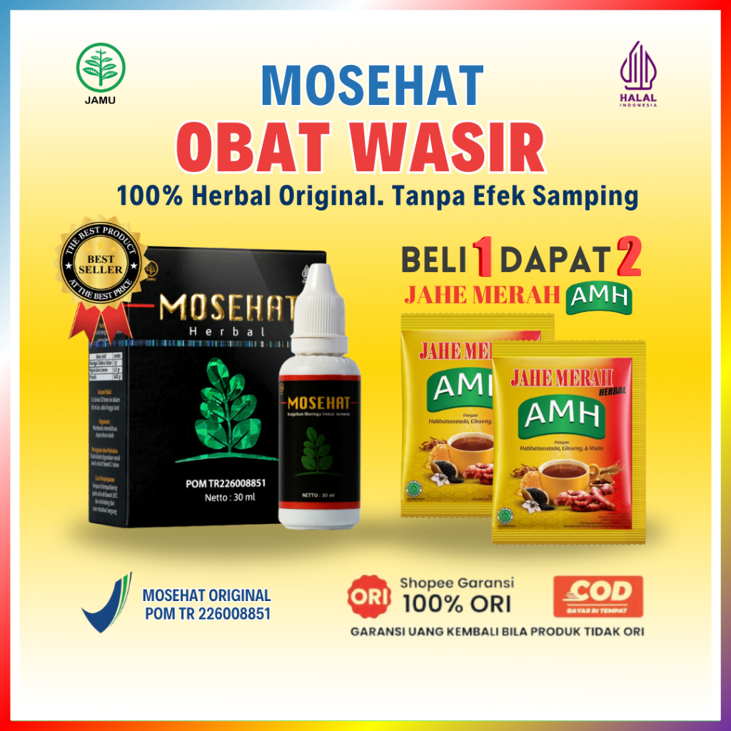 OBAT WASIR Paling Ampuh, Obat Herbal Ambeien BPOM - MOSEHAT ORIGINAL 30ml