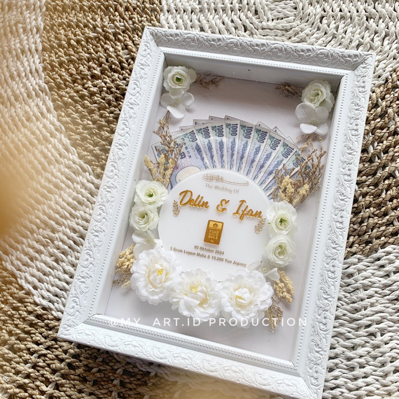 Mahar Pernikahan Akrilik Mahar Nikah Akrilik gold Kipas