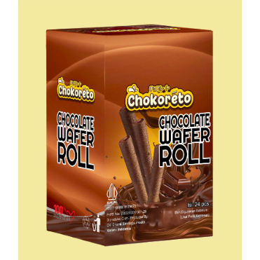 

CHOKORETO WAFER ROLL CHOCLATE/VANILLA/BANANA/STRAWBERRY ISI 24 PCS (1 PACK)