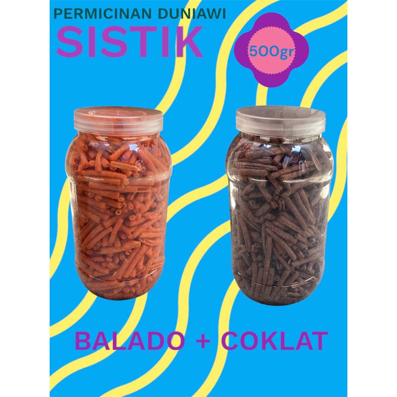 

SISTIK BALADO & COKLAT BERAT 500 GRAM KEMASAN TOPLES BULAT 1LITER