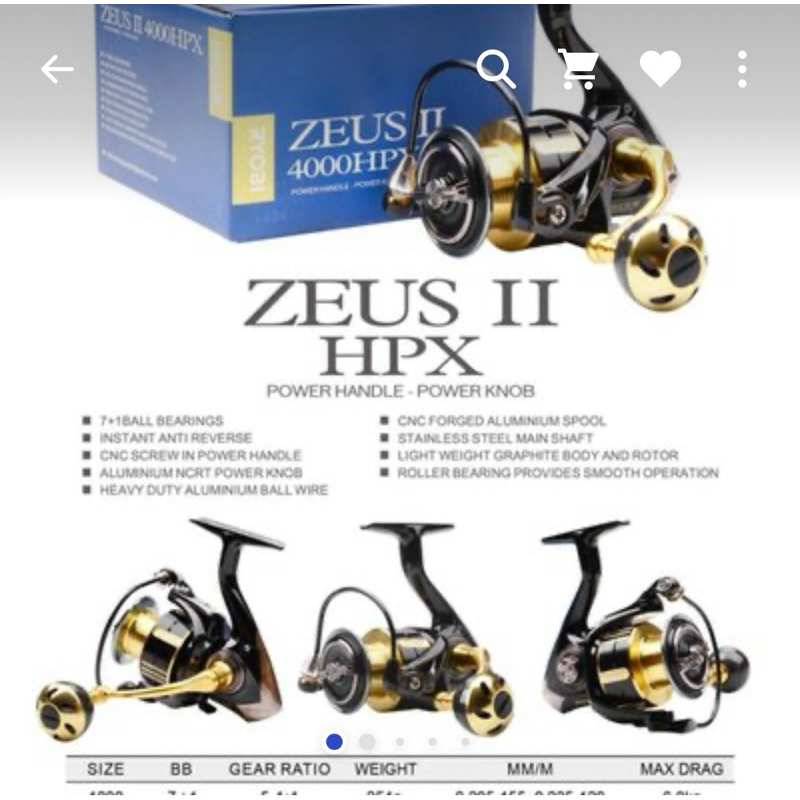 REEL RYOBI ZEUS II HPX 2000