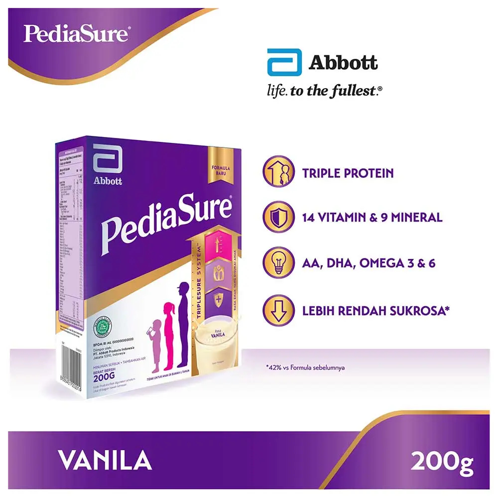 

pediasure triplesure minuman bubuk vanila 200gr