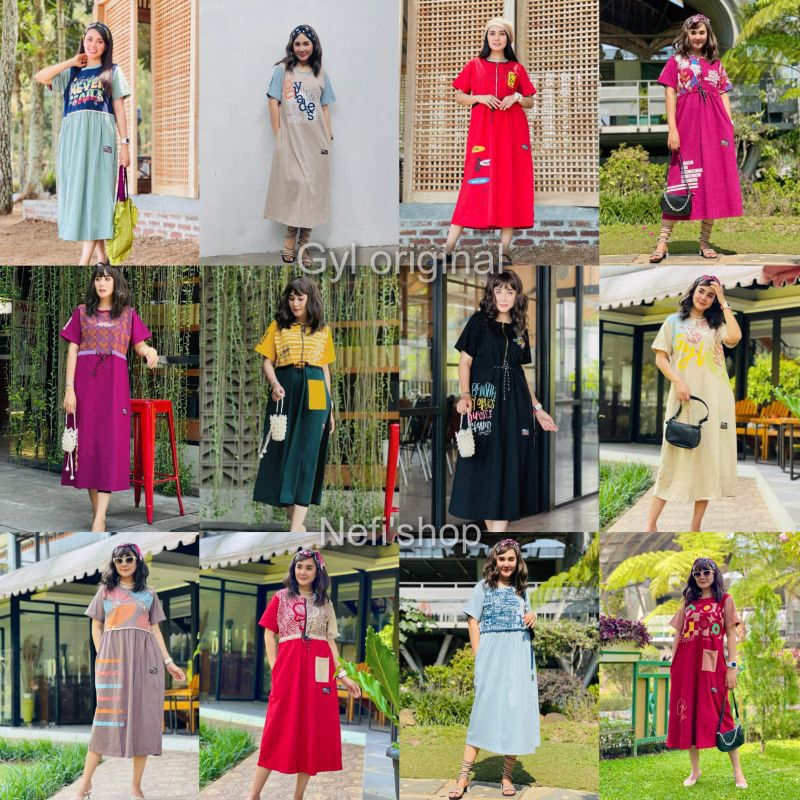 Midi dress casual kekinian / MIDI DRESS Basic & Zipper GYL ZOLAQU MYKHA ORIGINAL