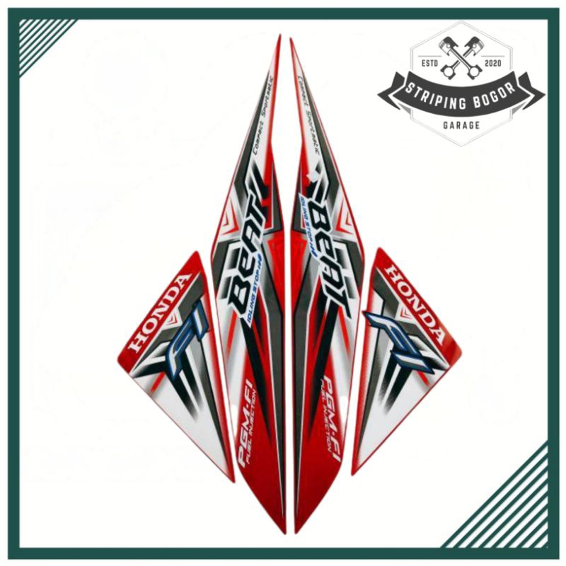 STRIPING HONDA BEAT FI THN 2015 IDLING STOP LIST MERAH
