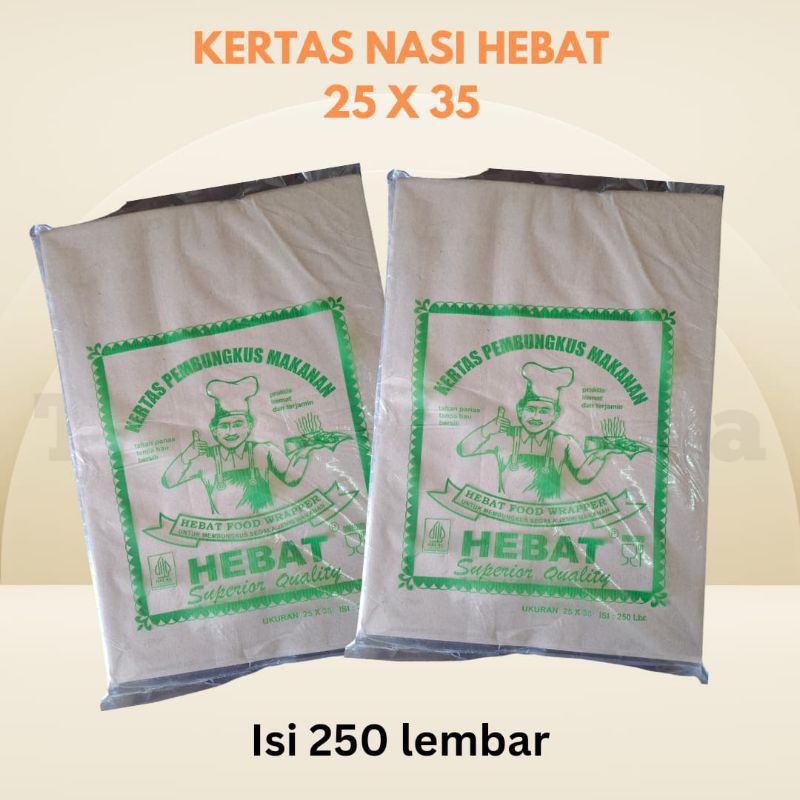 kertas nasi HEBAT HIJAU 25X35 bungkus nasi