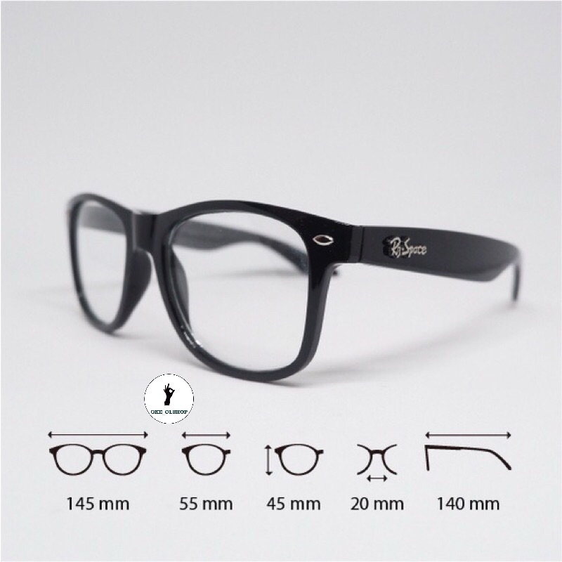 Frame Kacamata Wayfarer Rb Space kacamata rbspace kaca bening ( KT005 )