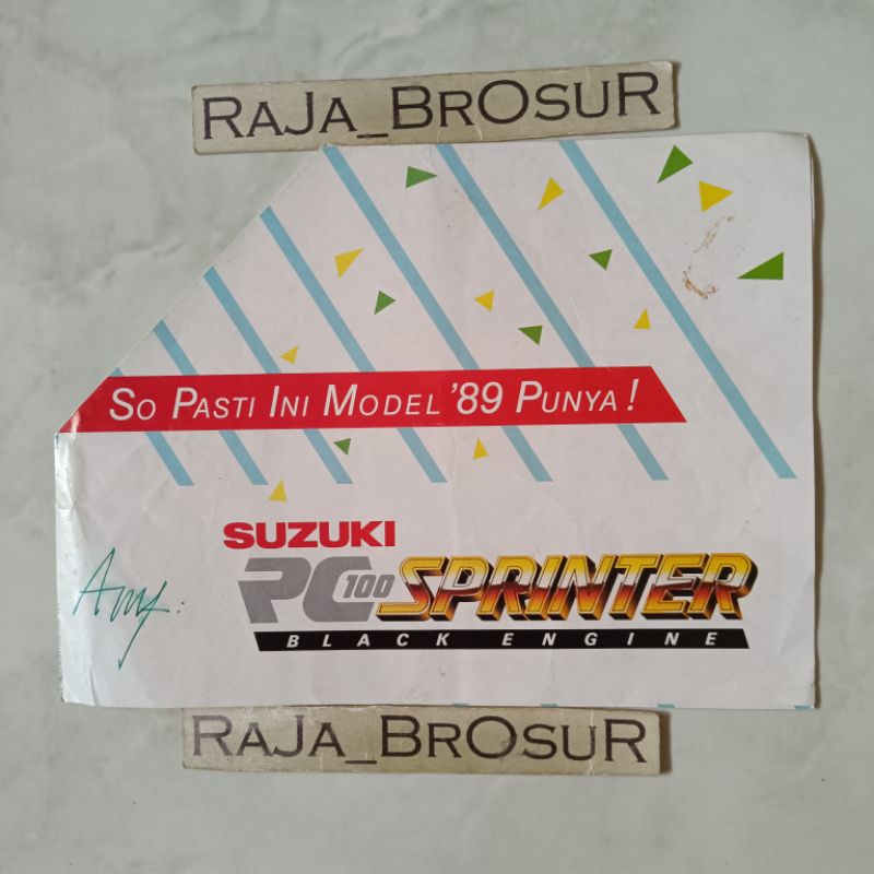Poster brosur katalog leaflet jadul lawas Suzuki RC 100 RC100 Sprinter 1989