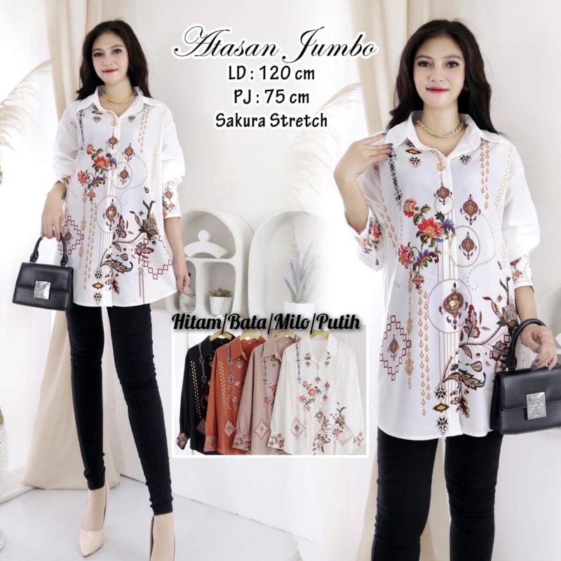 Kemeja Atasan Wanita Jumbo Ld120 Import #A9