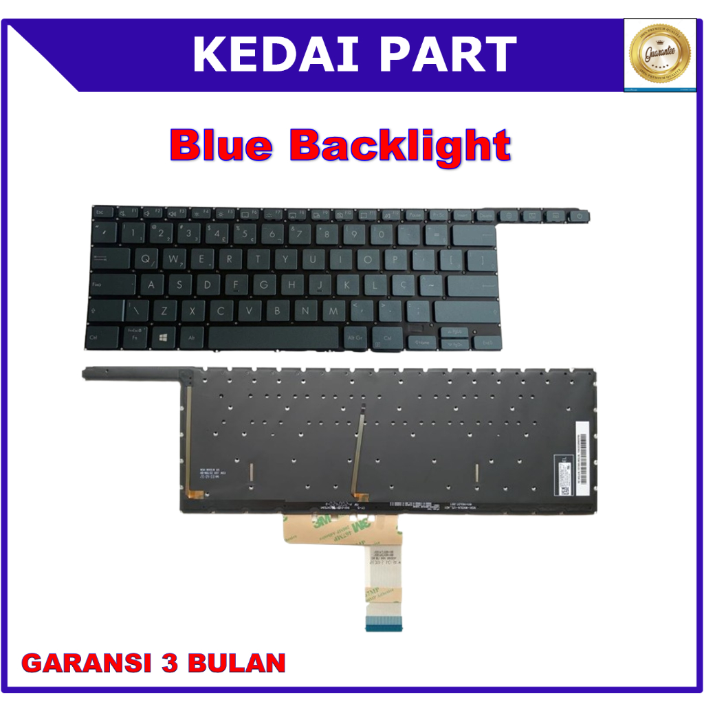 Keyboard Asus Zenbook Pro Duo 15 UX581 UX581F UX581G UX581GV UX581GV-XB74T Blue Backlight