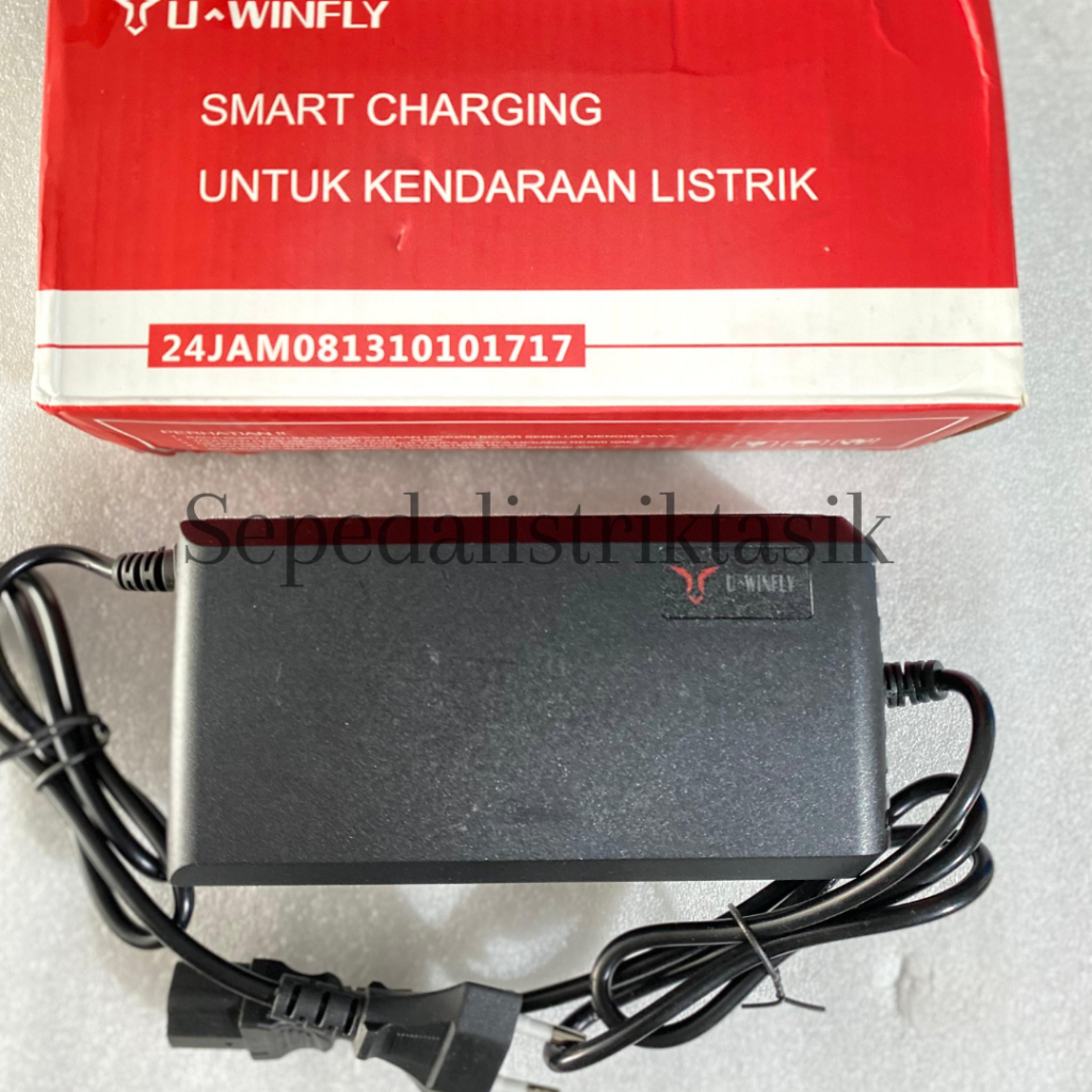 SMART CHARGER SEPEDA LISTRIK UWINFLY 48V/20AH - ORIGINAL 100% - SPAREPART SEPEDA LISTRIK
