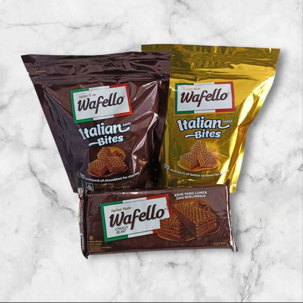 

Wafer Wafello Italian Bites Pouch 97.5gr dan pack 114gr