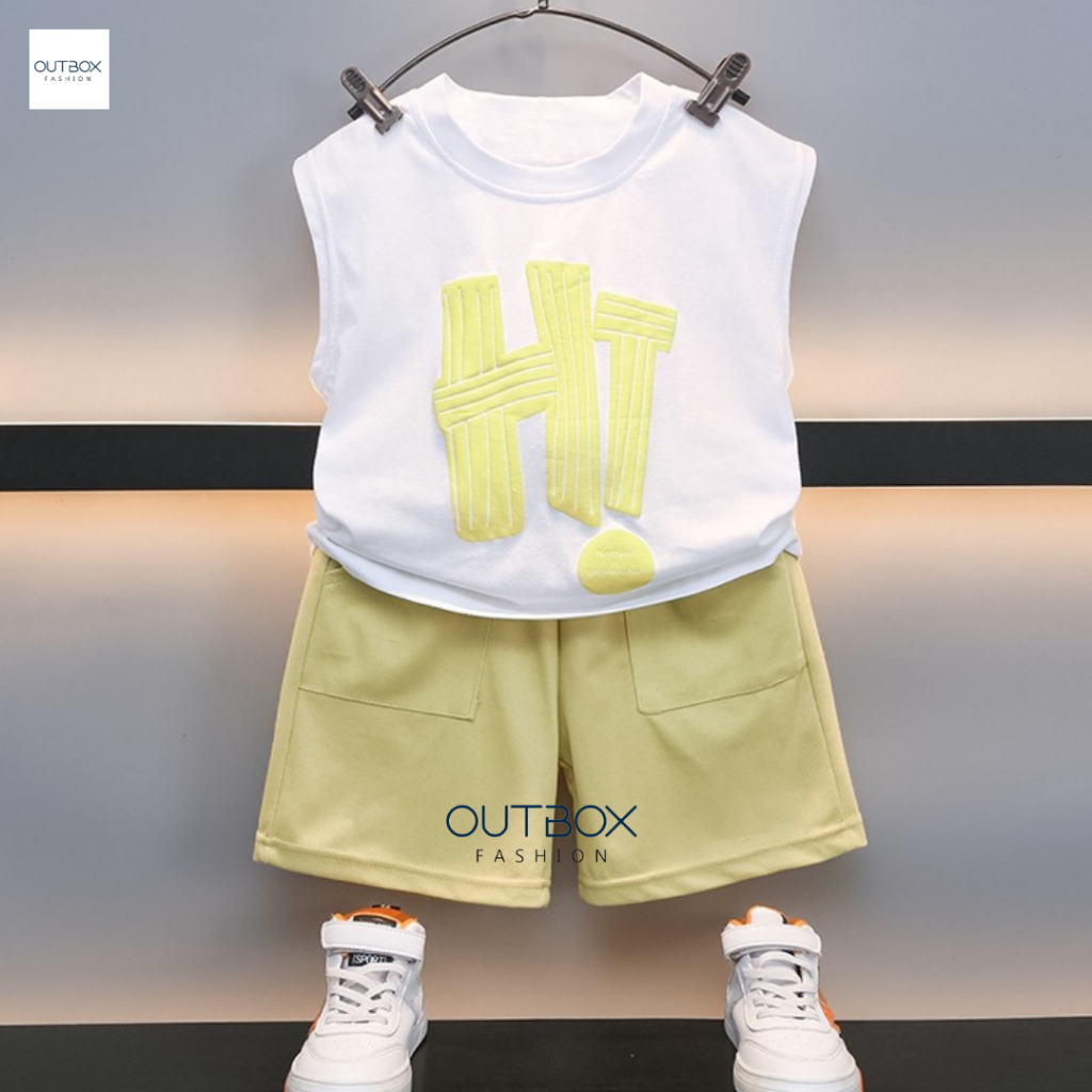Outbox Fashion Setelan Singlet Anak Laki-Laki Baju Anak Tanpa Lengan Celana Pendek Hiwa | Setelan Ha
