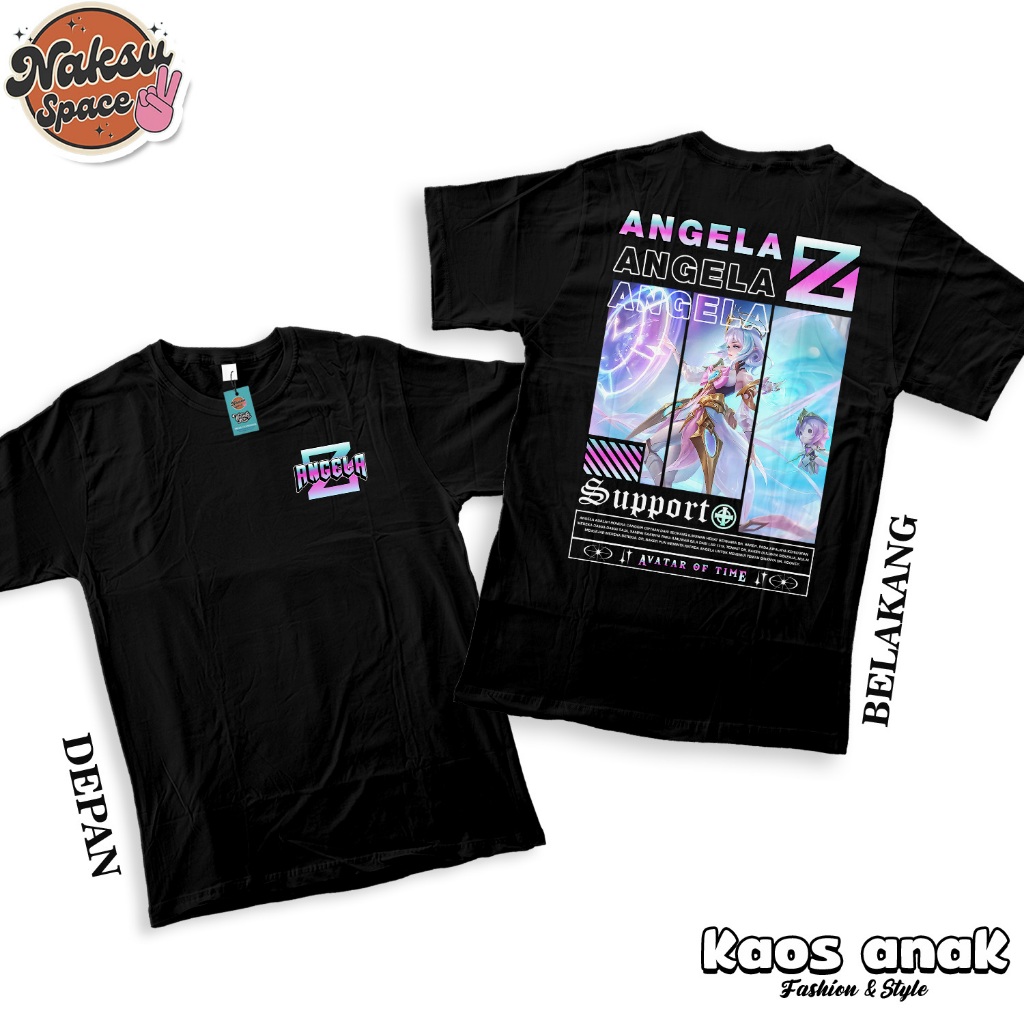 KAOS ANAK - KAOS STREETWEAR MOBILE LEGENDS SKIN ANGELA AVATAR OF TIME BAJU DISTRO COMBED 30S