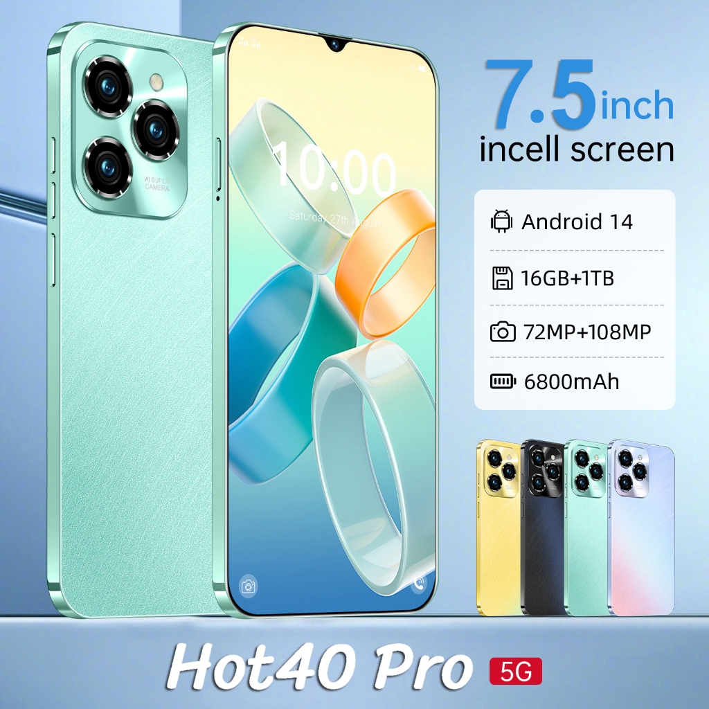 【100% Baru】HP HOT 40 Pro 5G NFC Bisa COD Asli Android 13 5G Murah Garansi resmi RAM 16GB +512GB ROM 