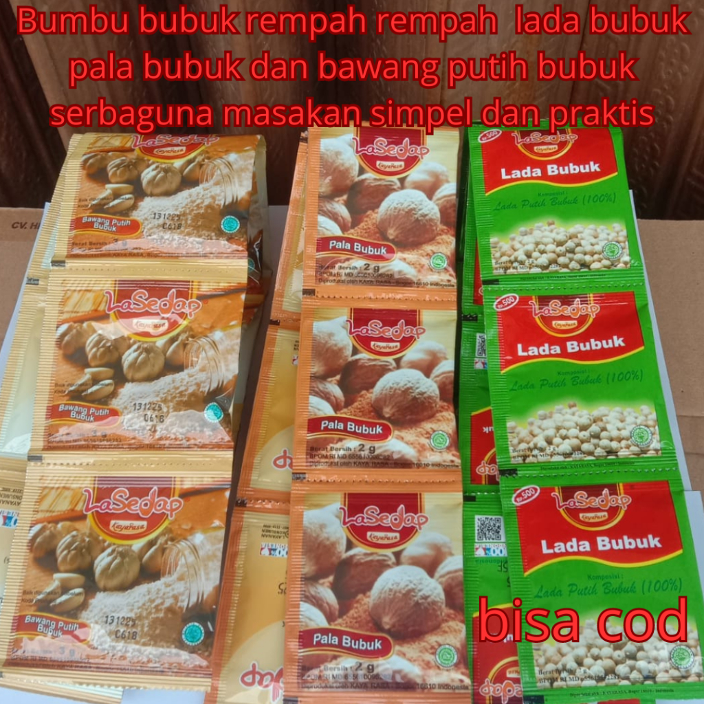 

Bumbu bubuk rempah rempah lada bubuk pala bubuk dan bawang putih bubuk serbaguna masakan simpel dan praktis
