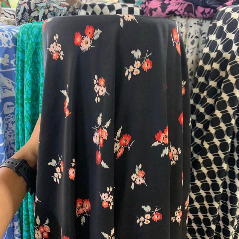 kain silk motif - kain silk babytouch premium - kain silk garment empuk tebal - kain gamis silk prem