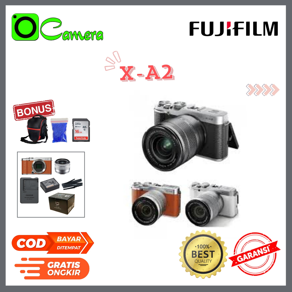 Kamera Mirrorless FUJIFILM X-A2 Lensa 15-45mm