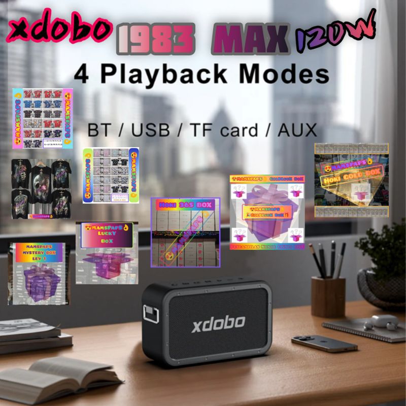 XDOBO 1983 MAX 120W RMS DEEP BASS SPEAKER BLUETOOTH 5.3 IPX5 WATERPROOF