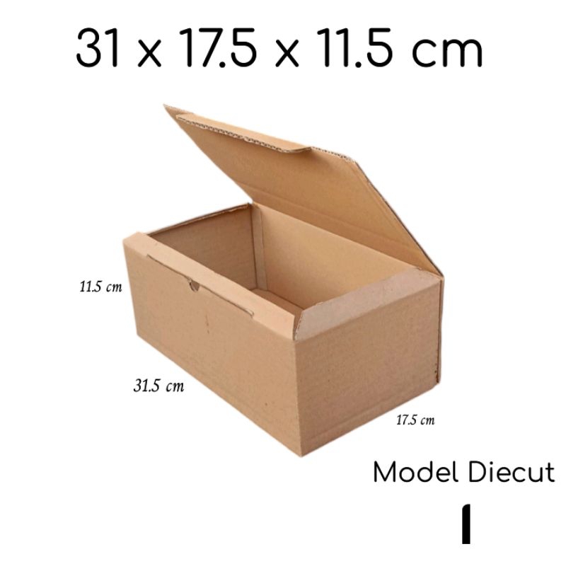 

Kardus Polos Model Diecut 31 x 17.5 x 11.5 cm / Carton Box / Packing Sepatu Sandal Dll.
