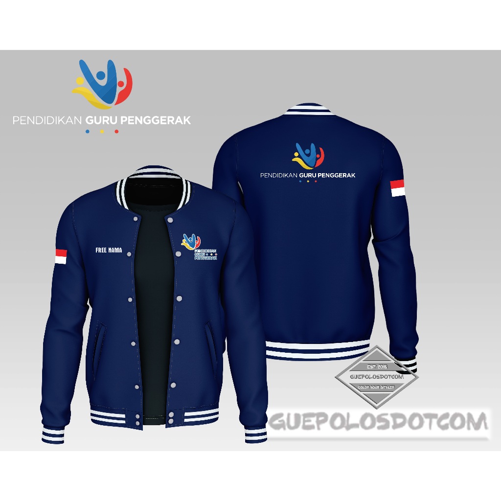 TYPE 01 - JAKET VARSITY KANCING PENDIDIKAN GURU PENGGERAK - JAKET BASEBALL PENDIDIKAN GURU PENGGERAK