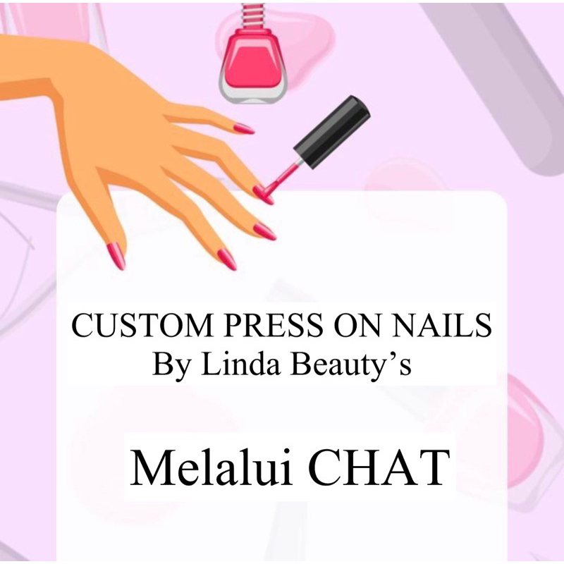 CUSTOM PRESS ON NAILS WEDDING/WISUDA/UNDANGAN DLL