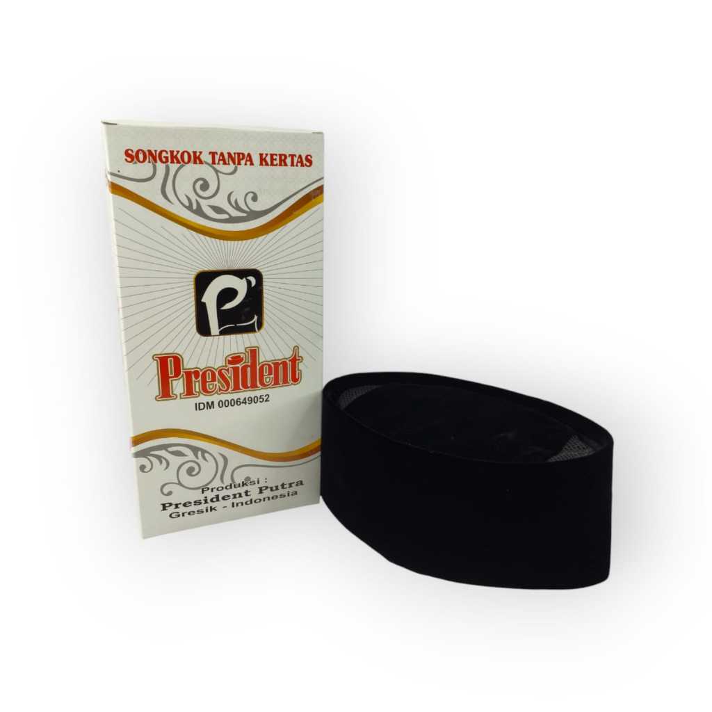 President Songkok Hitam Songkok Tanpa Kertas Beludru Super Premium LCD