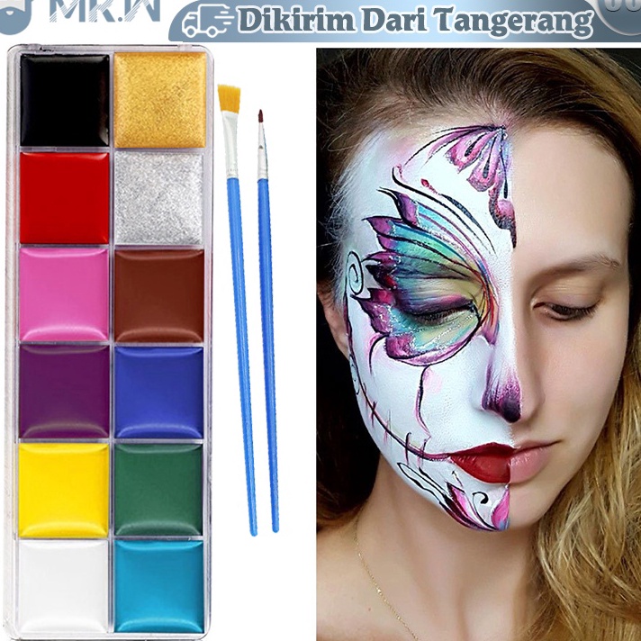 

DESAIN KHUSUS 12 Warna Body Face Painting Cat Wajah Painting Wajah Body Painting Palette Wajah