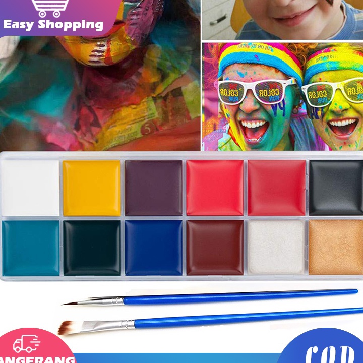 

KUALITAS UNGGUL Body Face Painting 12 Warna Cat Wajah Body Painting Palette Wajah Painting Wajah