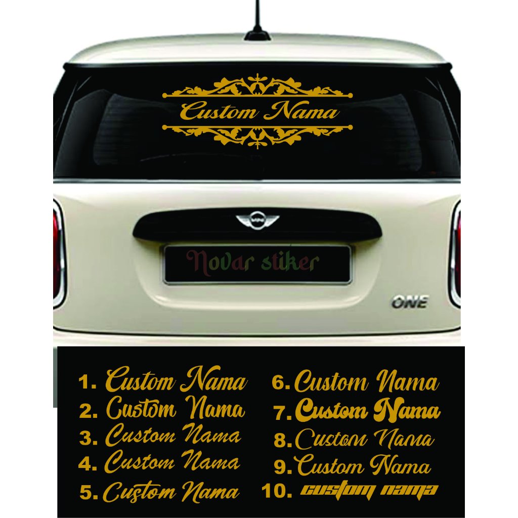 Stiker Kaca Belakang Mobil Custom Nama Stiker Kaca Bebas Nama