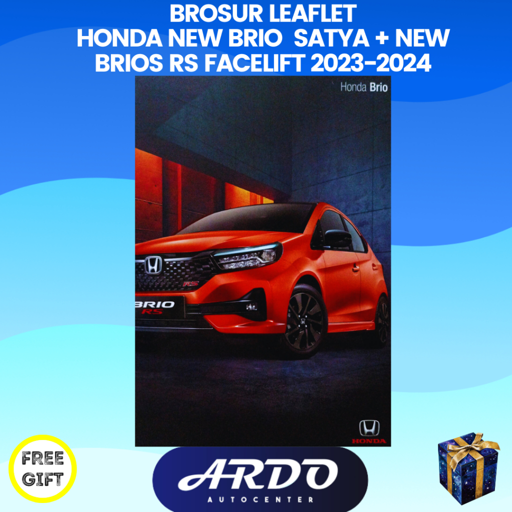 Brosur katalog mobil Honda New Brio Satya + New Brio RS Facelift Improvement 2023-2024 leaflet