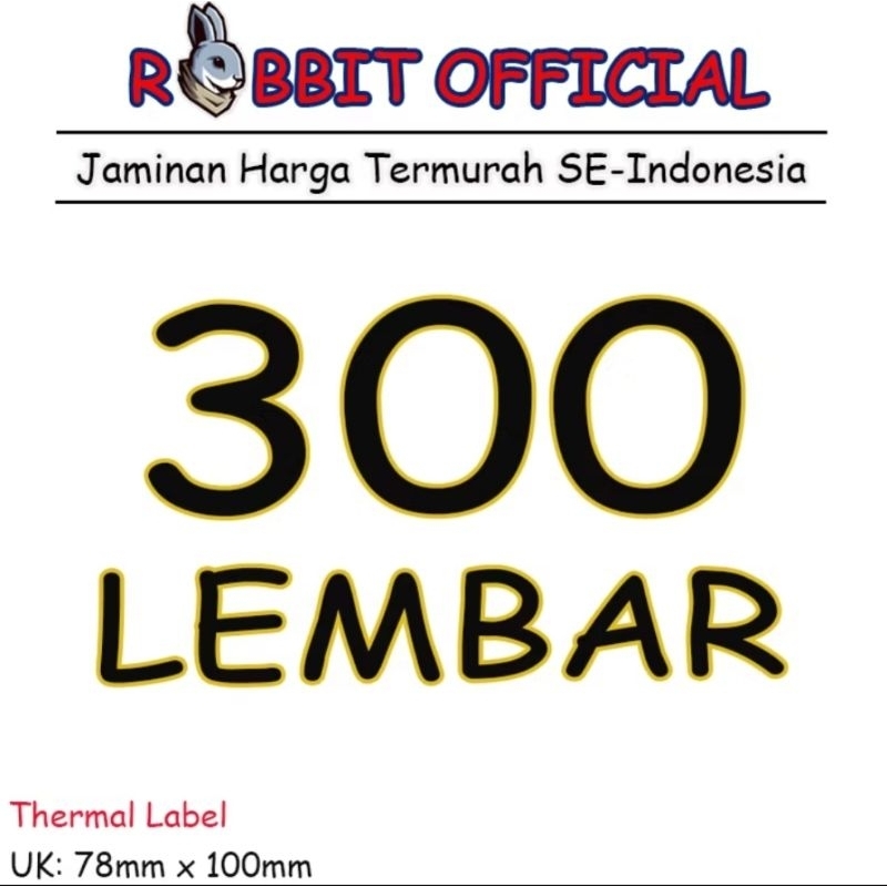 

LABEL THERMAL 78 x 100 KERTAS STIKER BARCODE 78x100mm ISI 300 PCS