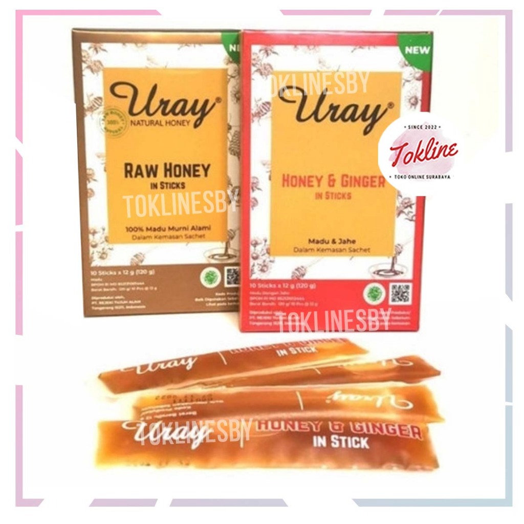 

[ 1 Paket isi 6 Pack ] Madu Uray Raw Ginger Jahe Honey in Stick 10x12gr