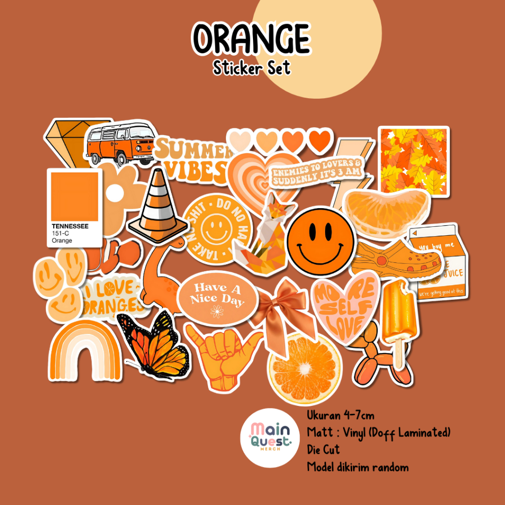 

Sticker Orange | Sticker Aesthetic / Sticker Tumblr / Sticker Laptop / Sticker Anti Air / Sticker Vinyl / Sticker Die Cut / Sticker Kpop / Sticker Cute