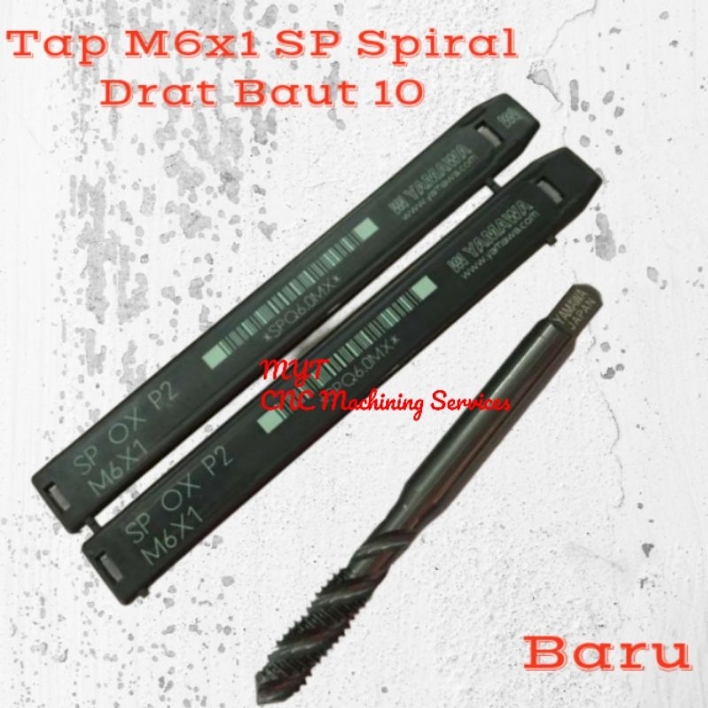 Yamawa Tap M6×1 Tap Spiral Tapping Mesin m6 × 1.0 hss-e yamawa baru