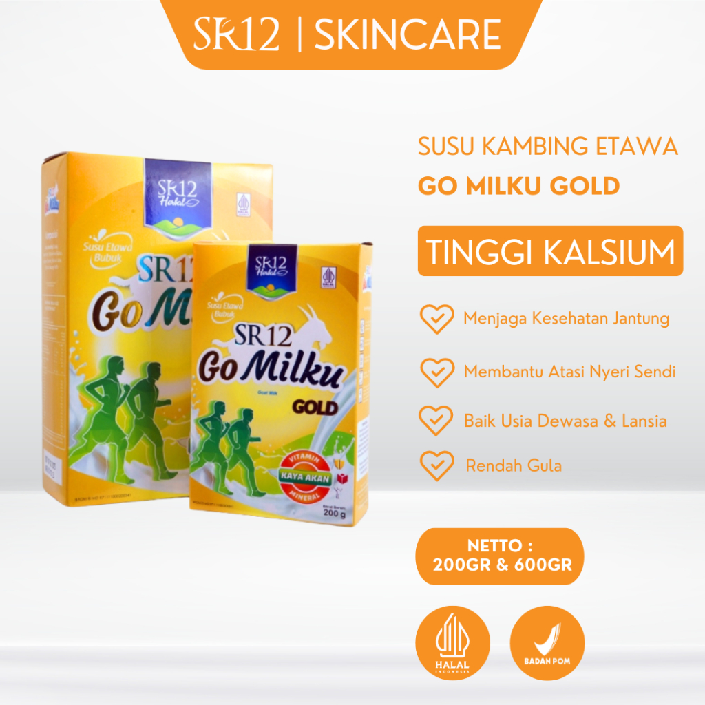 

SR12 Go Milku Gold 200 gr & 600 gr Membantu Mengurangi Tekanan Darah Dan Kolesterol Tubuh BPOM