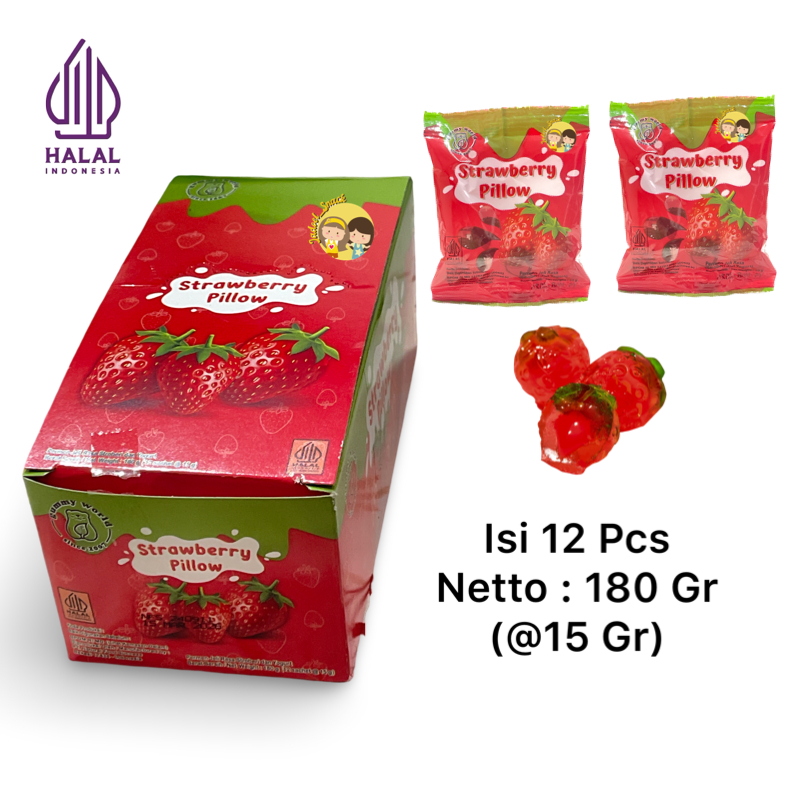 

GROSIR - Permen 3D Strawberry Pillow 12 X 15 Gr Rasa Strawberry Yogurt by Jadoel_Snack