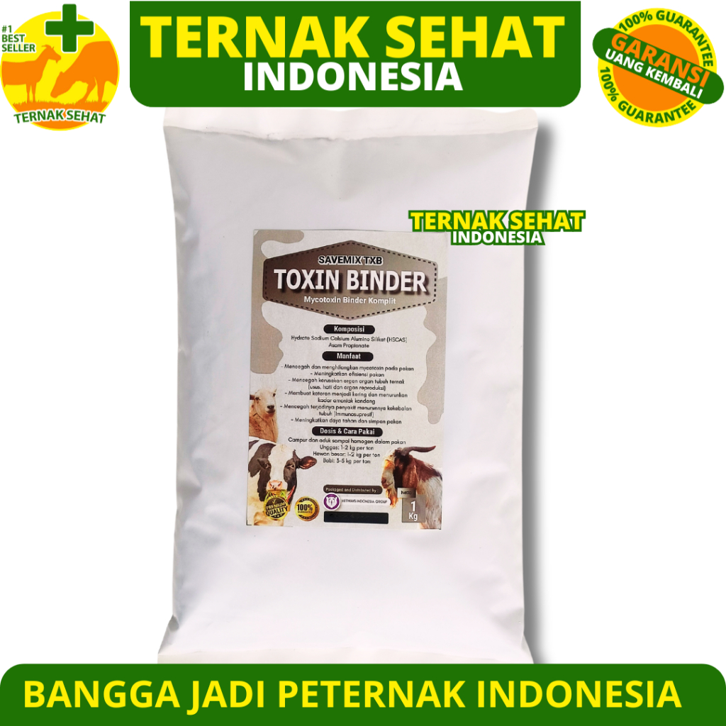 SAVEMIX TOXIN BINDER 1 KG - Toxin Binder Pakan - Mencegah & menghilangkan Mycotoxin Pada Pakan Ayam 